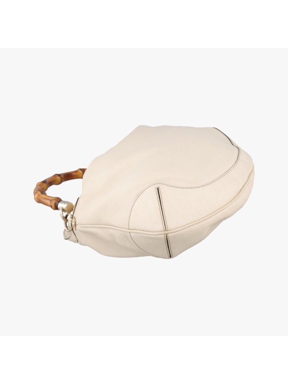 ★SOLD★ Gucci Bamboo White Leather Messenger Bag - Picture 7 of 15